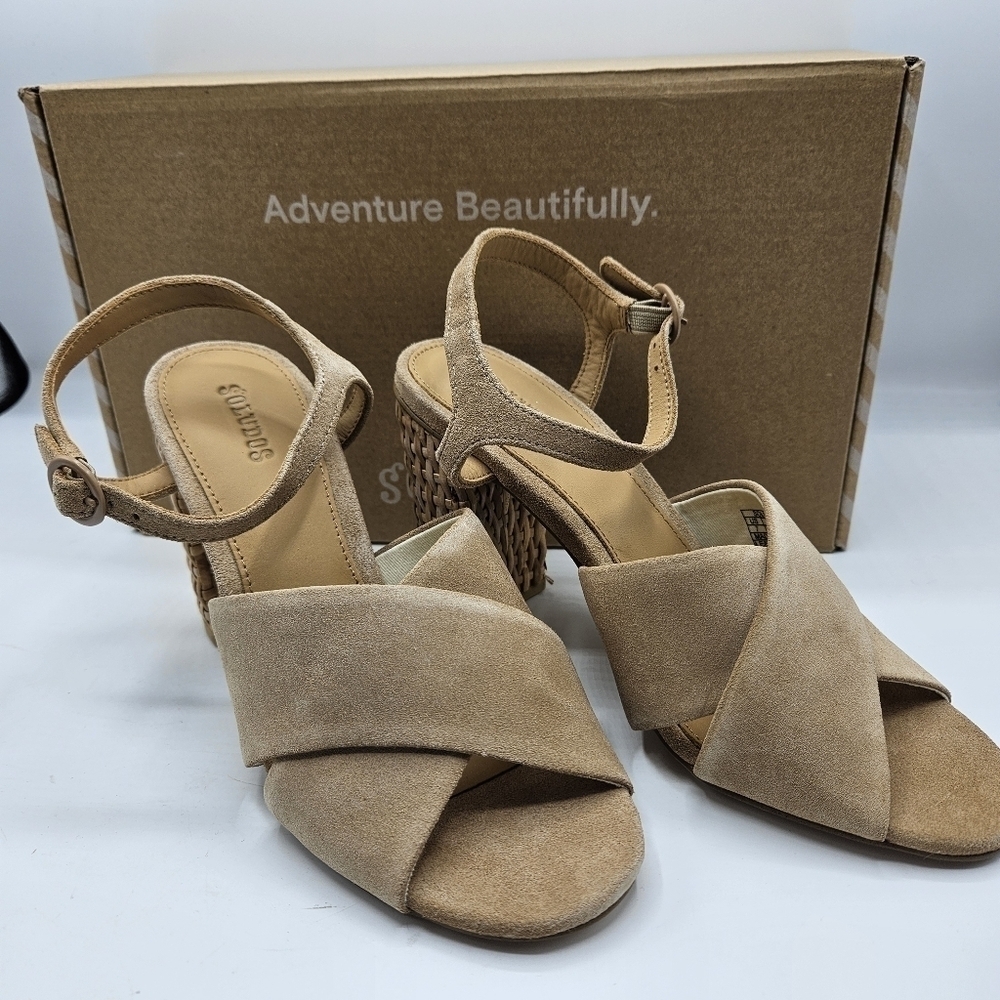 NWB Soludos Olivia Heel leather desert sandals size 7